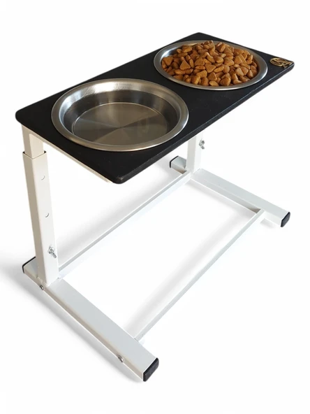 Büyük ve Orta Boy Köpekler İçin Ayarlanabilir 3 Yükseklikli Paslanmaz Çelik Mama ve Su Kabı Standı - Resim 4