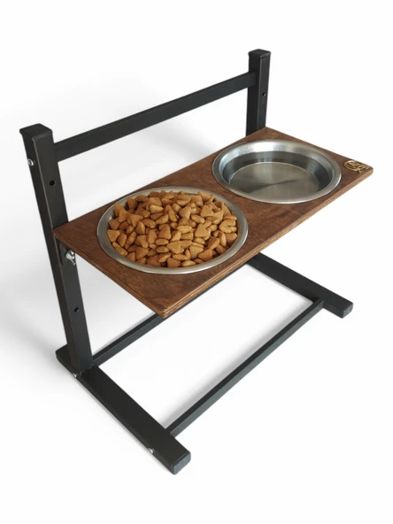 Büyük ve Orta Boy Köpekler İçin Ayarlanabilir 3 Yükseklikli Paslanmaz Çelik Mama ve Su Kabı Standı - Resim 4