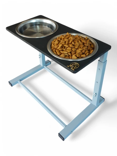 Büyük ve Orta Boy Köpekler İçin Ayarlanabilir 3 Yükseklikli Paslanmaz Çelik Mama ve Su Kabı Standı - Resim 3