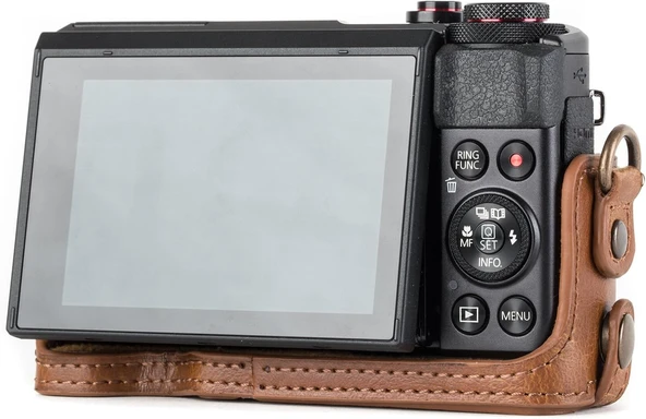 MegaGear MG953 Canon PowerShot G7 X Mark II Yarım Deri Kamera Kılıfı - 4