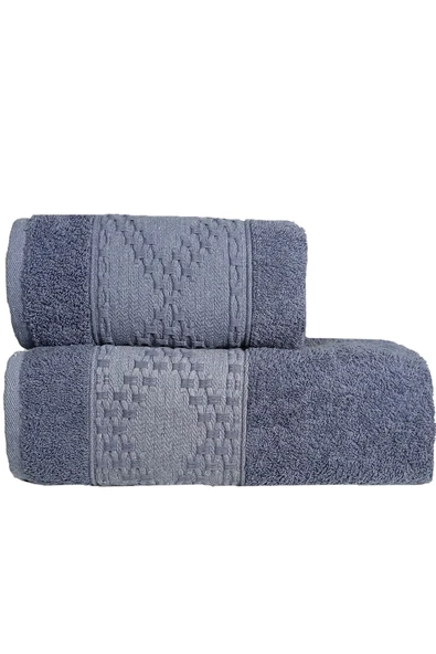 2 Parça Banyo Havlu Takımı %100 Pamuklu Duru Desen - 4