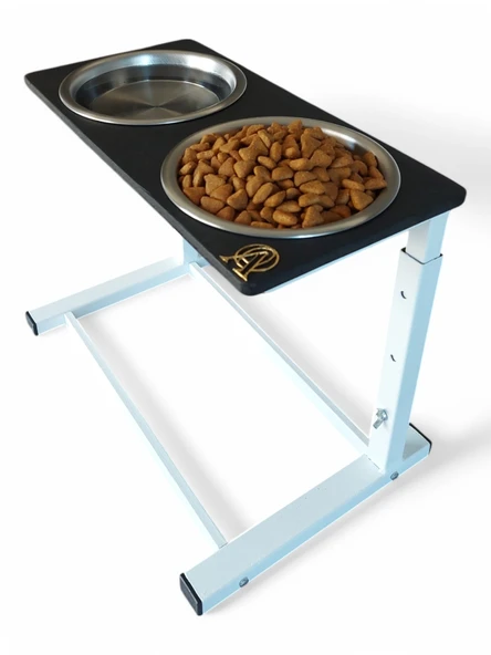 Büyük ve Orta Boy Köpekler İçin Ayarlanabilir 3 Yükseklikli Paslanmaz Çelik Mama ve Su Kabı Standı - Resim 3
