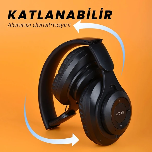 Zore M6 Plus Ayarlanabilir ve Katlanabilir Kulak Üstü Bluetooth Kulaklık - 7