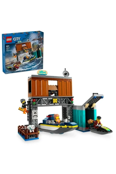 LEGO ® City Polis Sürat Teknesi ve Hırsızların Gizlenme Yeri 60417  - 6+ İçin Yapım Seti (311 Parça)
