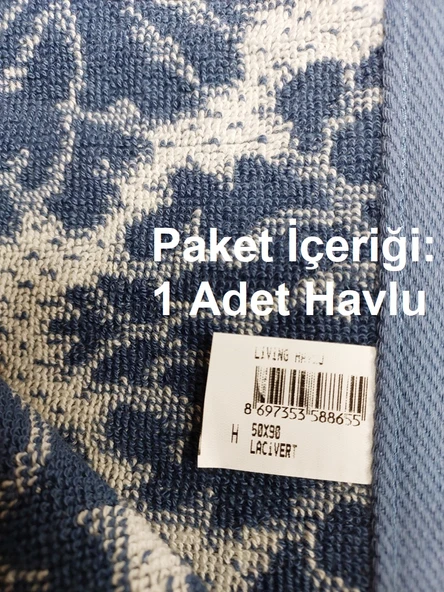 Özdilek 1 Adet Pamuk El-Yüz Havlusu (50x90)-Living Lacivert - 2