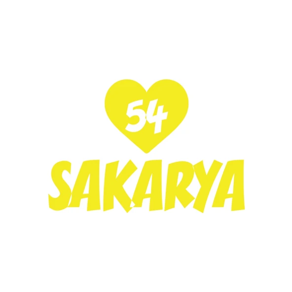 Kalpli 54 Sakarya Araba Sticker 17x17 Cm Sarı