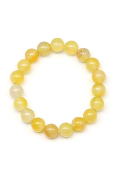 Akik Doğal Taş Bileklik 10 mm Küre Kesim - Resim 2