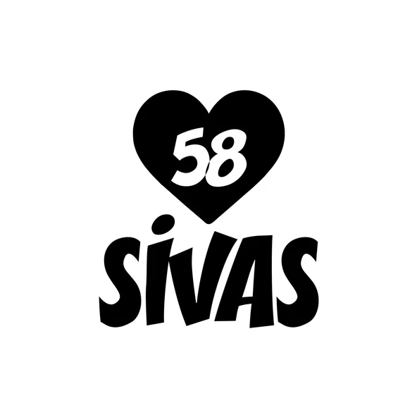 Kalpli 58 Sivas Araba Sticker 17x17 Cm Siyah