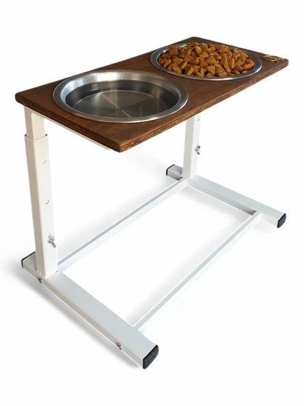 Büyük ve Orta Boy Köpekler İçin Ayarlanabilir 3 Yükseklikli Paslanmaz Çelik Mama ve Su Kabı Standı - Resim 4