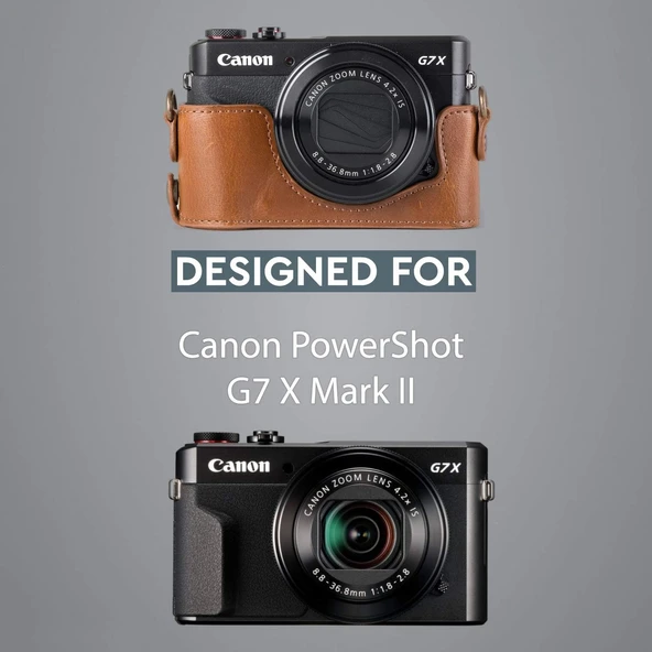 MegaGear MG953 Canon PowerShot G7 X Mark II Yarım Deri Kamera Kılıfı