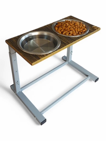 Büyük ve Orta Boy Köpekler İçin Ayarlanabilir 3 Yükseklikli Paslanmaz Çelik Mama ve Su Kabı Standı - Resim 4
