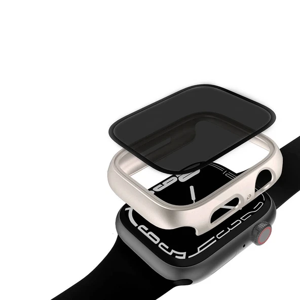 Apple Watch 7 41mm Sert PC Kasa ve Privacy Hayalet Ekran Koruyucu Zore Watch Gard 32 - 3