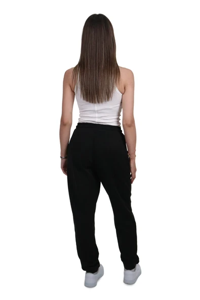 Kadın Modal Kumaş Cepli Siyah Jogger Pantolon - 6