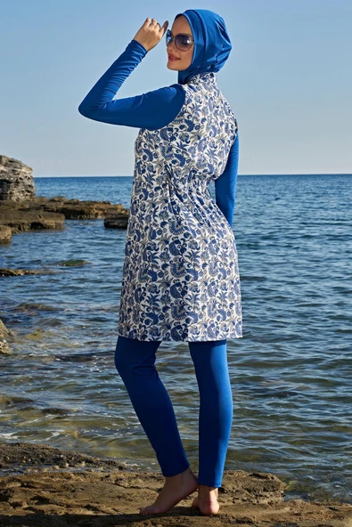 Ruko Maio 23111-7 Fermuarlı Esnek Paraşüt Kumaş Tam Tesettür Mayo - 3