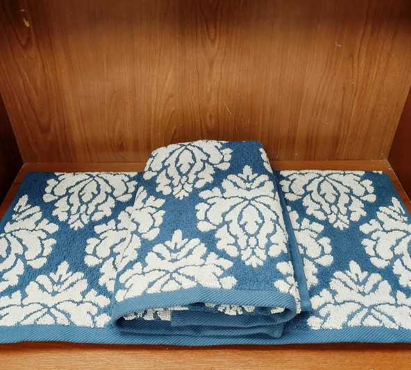 Özdilek 1 Adet Pamuk El-Yüz Havlusu (50x90)-Living Lacivert