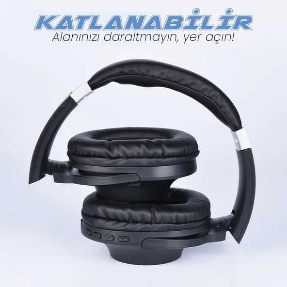 Zore BT850 Ayarlanabilir ve Katlanabilir 90 Derece Dönebilen Kulak Üstü Bluetooth Kulaklık - 3