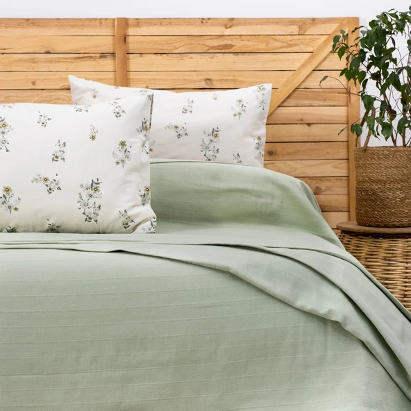 Schafer Home Hera Çift Kişilik Pike Takımı 4 Parça-Yeşil - 2