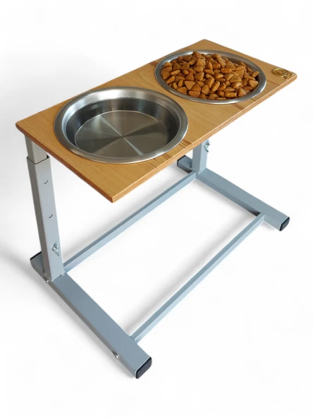 Büyük ve Orta Boy Köpekler İçin Ayarlanabilir 3 Yükseklikli Paslanmaz Çelik Mama ve Su Kabı Standı - Resim 4