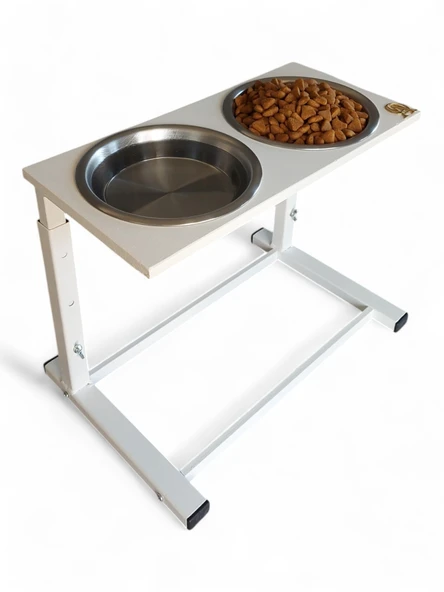 Büyük ve Orta Boy Köpekler İçin Ayarlanabilir 3 Yükseklikli Paslanmaz Çelik Mama ve Su Kabı Standı - Resim 4