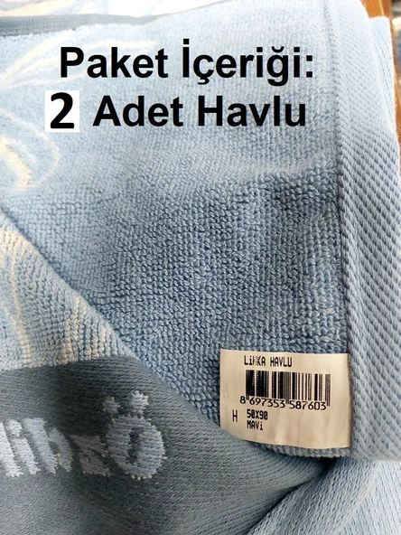 Özdilek 2li Pamuk El-Yüz Havlusu (50x90)-Linka Mavi - 2