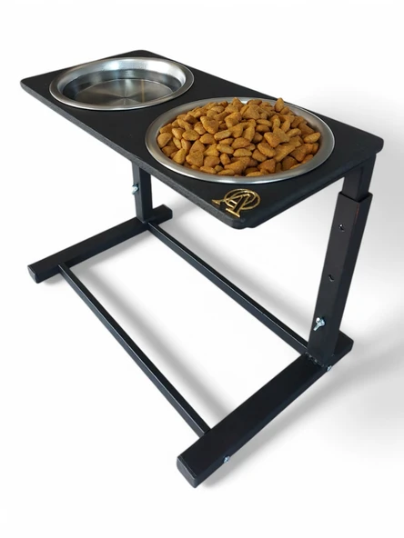 Büyük ve Orta Boy Köpekler İçin Ayarlanabilir 3 Yükseklikli Paslanmaz Çelik Mama ve Su Kabı Standı - Resim 3