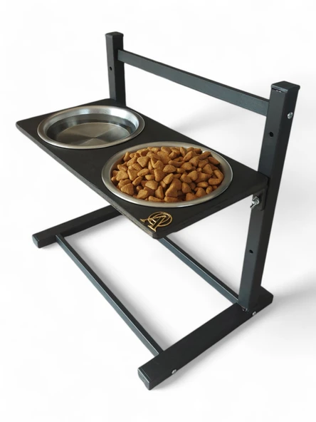Büyük ve Orta Boy Köpekler İçin Ayarlanabilir 3 Yükseklikli Paslanmaz Çelik Mama ve Su Kabı Standı - Resim 3