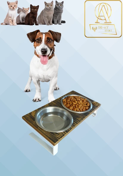 Kedi ve Köpekler İçin Mama ve Su Standı - Yüzde 10 Eğimli, Yüksek Kalite ve Sağlıklı Tasarım ürün görseli