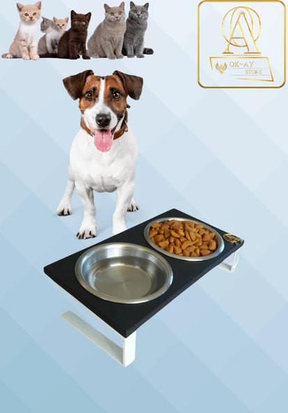 Kedi ve Köpekler İçin Mama ve Su Standı - Yüzde 10 Eğimli, Yüksek Kalite ve Sağlıklı Tasarım ürün görseli