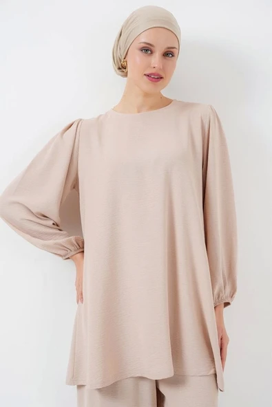 Ayrobin Tunik Pantolon Alt Üst Takım 6712 - Krem - 2