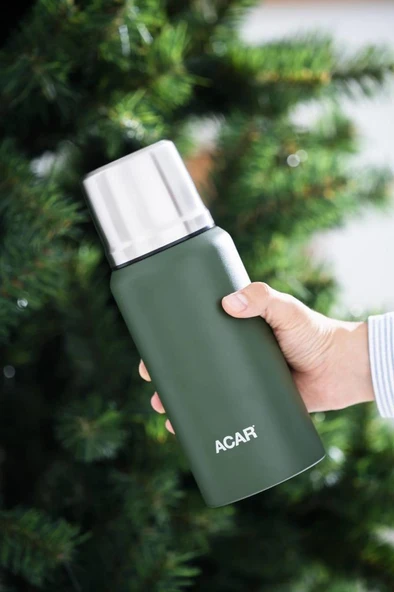Acar Karat X Serisi Paslanmaz Çelik 0,75 Lt Kamp Termos Yeşil TMS-08366