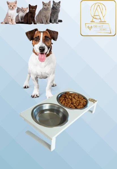 Kedi ve Köpekler İçin Mama ve Su Standı  Yüzde 10 Eğimli, Yüksek Kalite ve Sağlıklı Tasarım ürün görseli