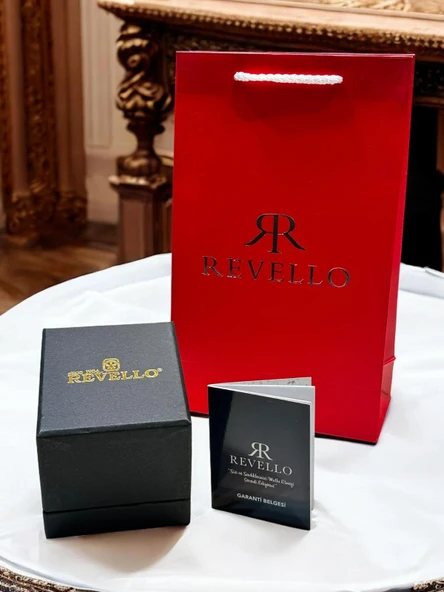 Revello Altın Kaplama Kararma Renk Atma Yapmaz 3Atm Su Geçirmez+Bileklik Lady Wristwatch GRC.101.M1 - 4