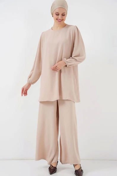 Ayrobin Tunik Pantolon Alt Üst Takım 6712 - Krem - 3