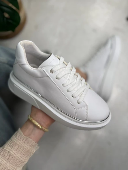 Günlük Kadın Spor Ayakkabı Bağcıklı Hafif Kalın Yüksek Taban Yürüyüş Sneaker 2135 - 3