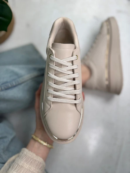 Günlük Kadın Spor Ayakkabı Bağcıklı Hafif Kalın Yüksek Taban Yürüyüş Sneaker 2135 - 2