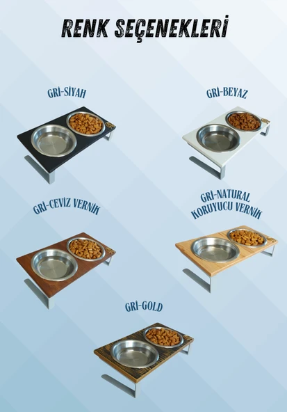 Kedi ve Köpekler İçin Mama ve Su Standı - Yüzde 10 Eğimli, Yüksek Kalite ve Sağlıklı Tasarım - Resim 2