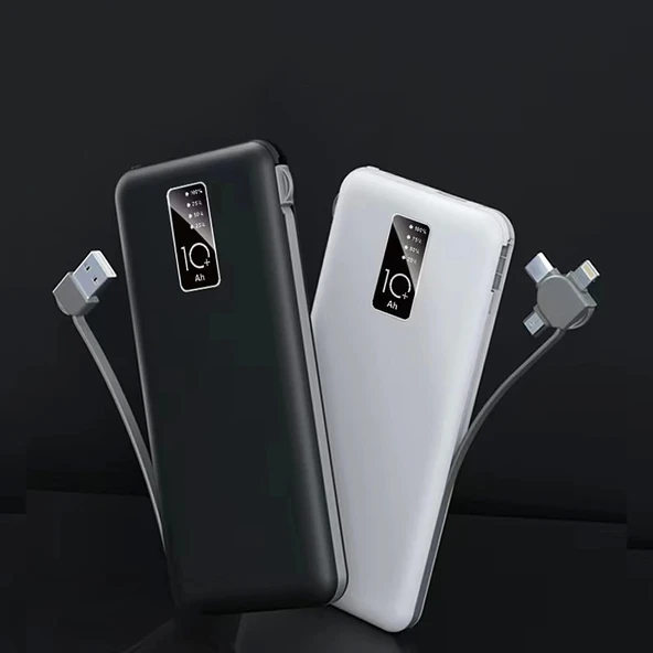 Zore PW-05 Hızlı Şarj Led Göstergeli Micro Lightning Type-C Kablolu Taşınabilir Powerbank 10000mAh - 3