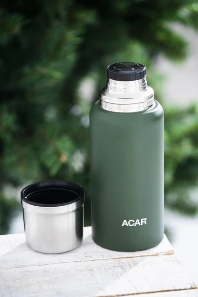 Acar Karat X Serisi Paslanmaz Çelik 0,75 Lt Kamp Termos Yeşil TMS-08366 - 2