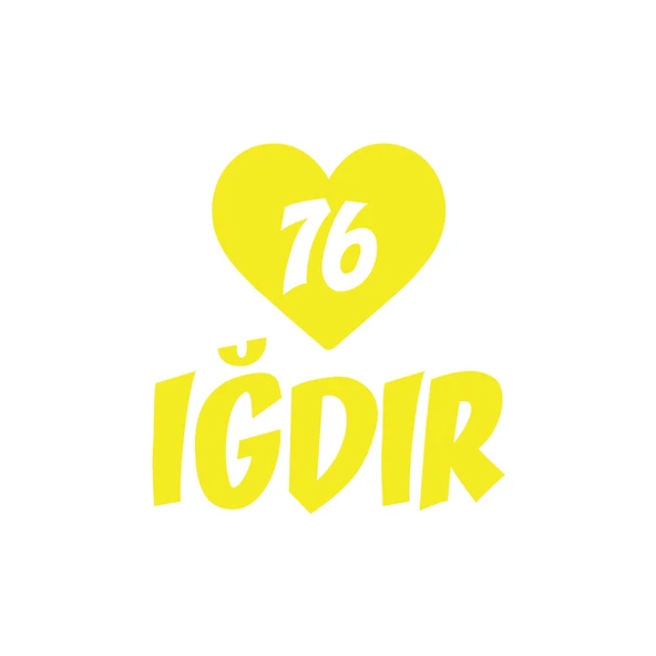 Kalpli 76 Iğdır Araba Sticker 17x17 Cm Sarı ürün görseli