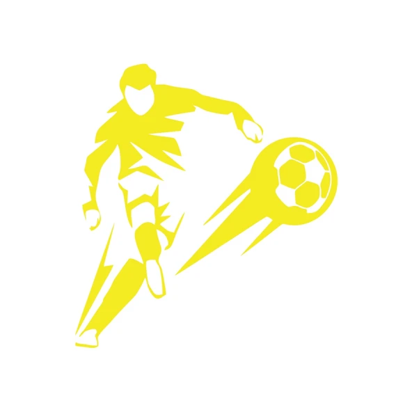 Futbol Oynayan Adam Araba Sticker 17x17 Cm Sarı