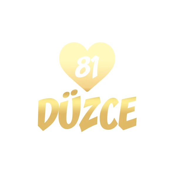 Kalpli 81 Düzce Araba Sticker 17x17 Cm Gold