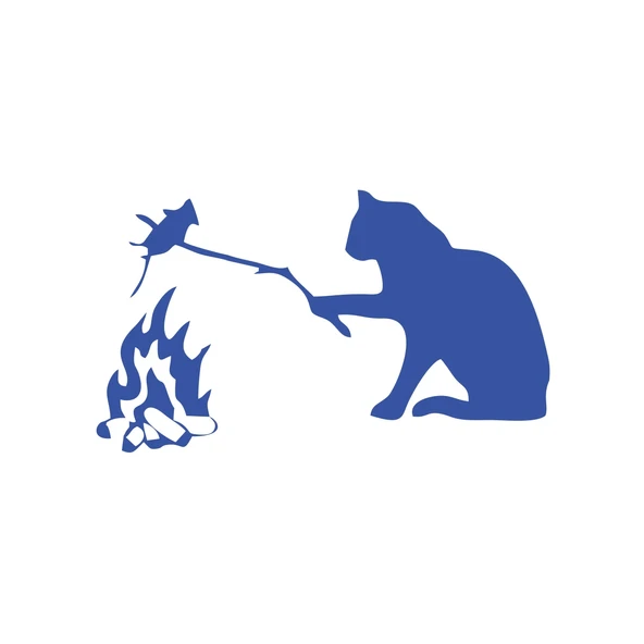Kamp Yapan Kedi Araba Sticker 17x17 Cm Mavi