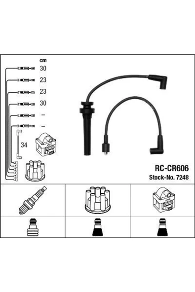 7248 Chrysler Neon Stratus 2.0 Uyumlu   Buji Kablo Set ürün görseli 1