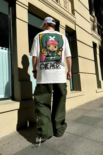 Pull & Bear OP Krem Baskılı Oversize Tshirt