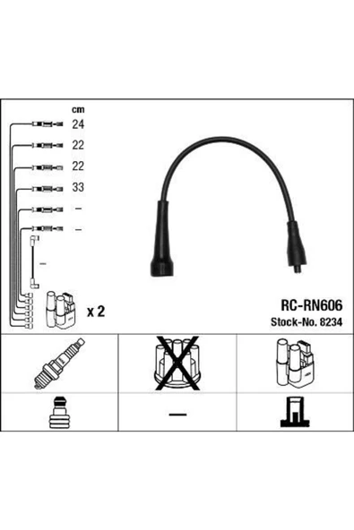 8234 Buji Kablosu Laguna 1.8 / 2.0 8v Megane 2.0 8v 97 99) / (f3r) ürün görseli 1