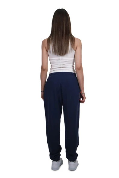 Kadın Modal Kumaş Cepli Lacivert Jogger Pantolon - 5