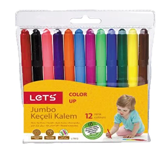 Lets Jumbo Keçeli Kalem 12Li - 2 adet