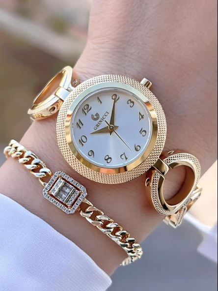 By Revello Grinicci Elite Tasarım 2 Yıl Garantili 5 Atm Suya Dayanıklı Kadın Kol Saati GRC.101.M6 ürün görseli