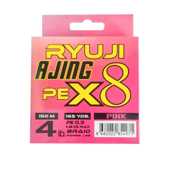 Ryuji Ajing X8 150m PE İp Misina  Standart PE 0.4