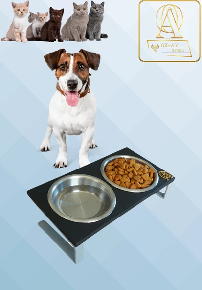Kedi ve Köpekler İçin Mama ve Su Standı - Yüzde 10 Eğimli, Yüksek Kalite ve Sağlıklı Tasarım ürün görseli